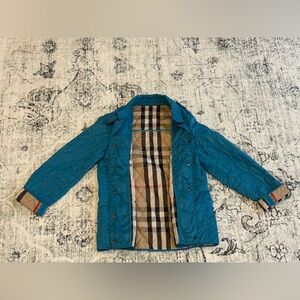 Burberry Teal Quilted Puffer Jacket